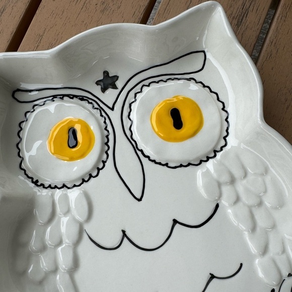 Anthropologie Francesca Kaye Halloween Magic Owl Dessert Plate New With Tags - Picture 3 of 6